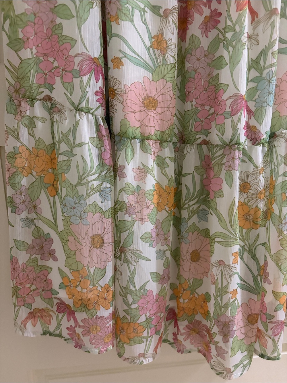Vince Camuto Floral Tiered Maxi Skirt in Pink & Yellow - Picture 4 of 6
